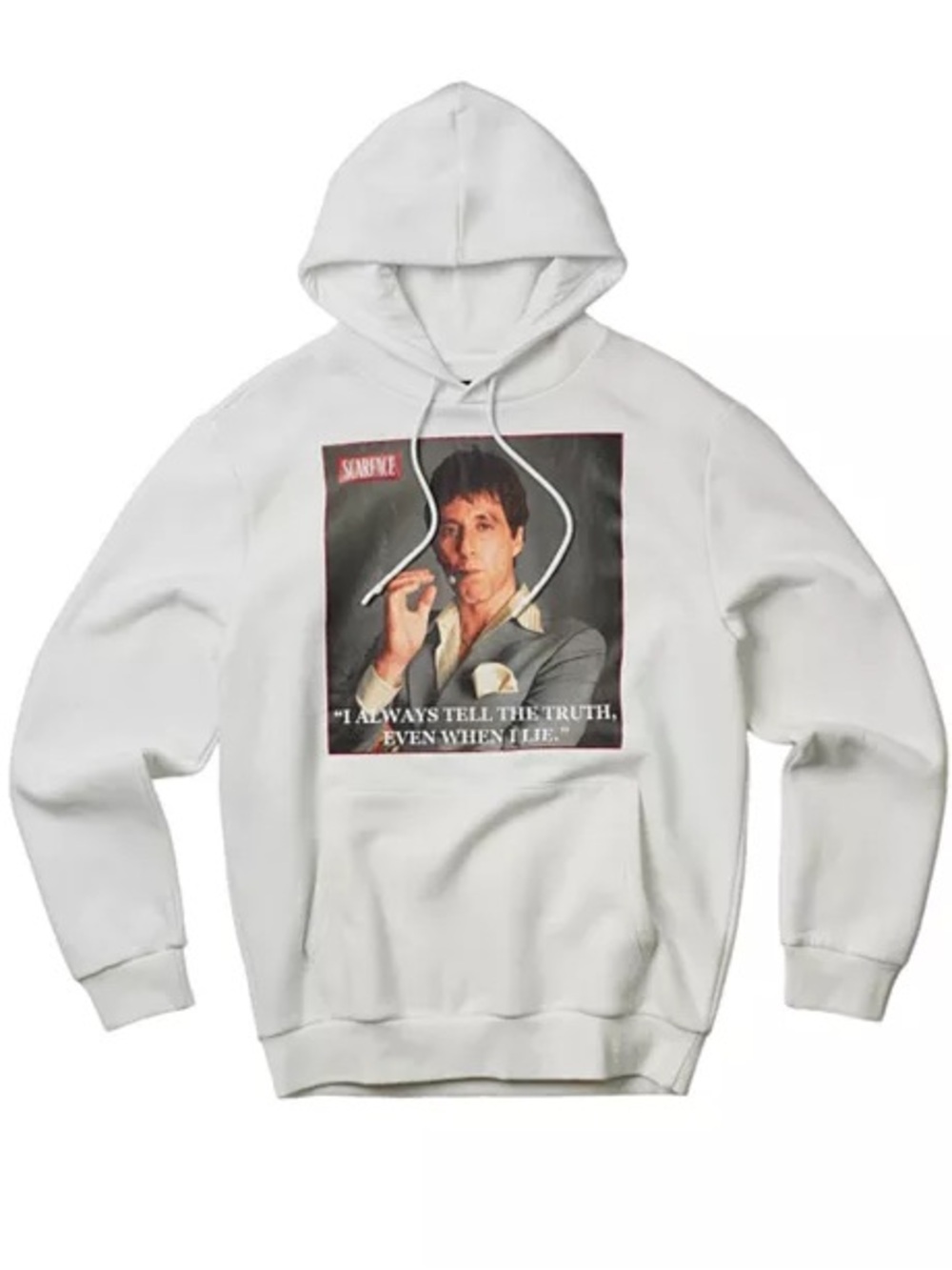 Reason Clothing Unisex White Scarface "Truth" Pullover Hoodie